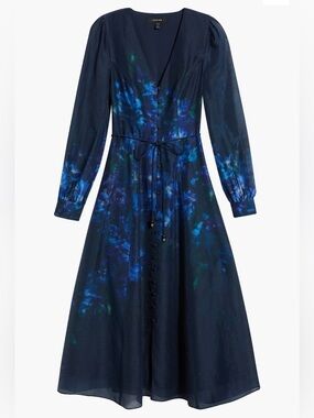 Ever New Kahlani Floral Print Long Sleeve Midi Dress NWOT